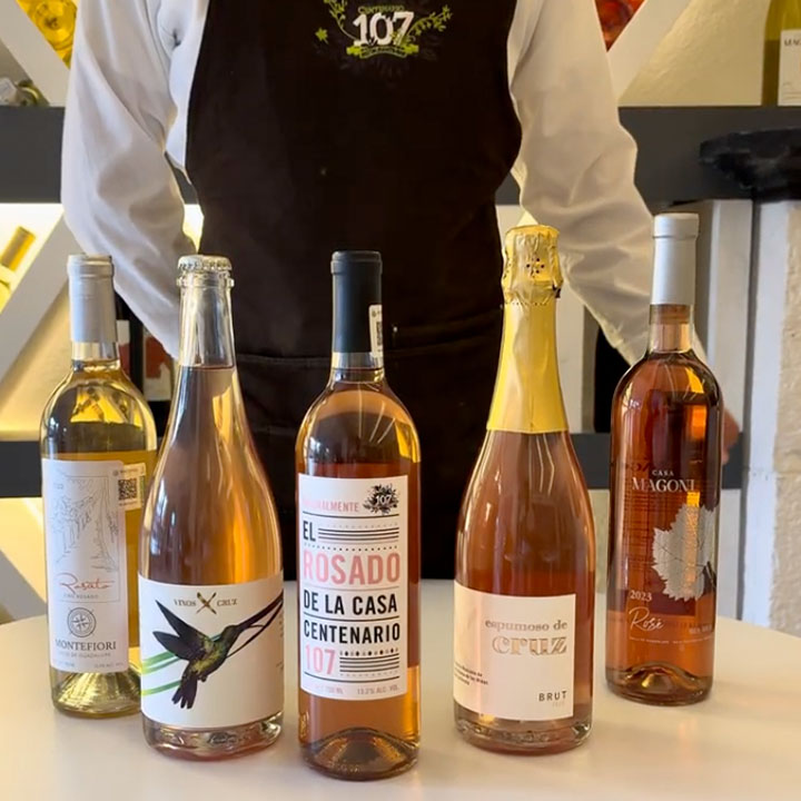 Gran variedad de vinos rosados