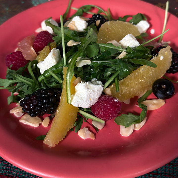 citrus and red fruit salad