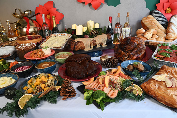 Arreglo mesa navideña