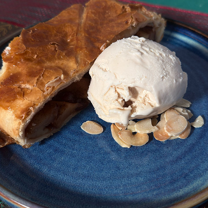 Apple Strudel with Vanilla Ice Cream