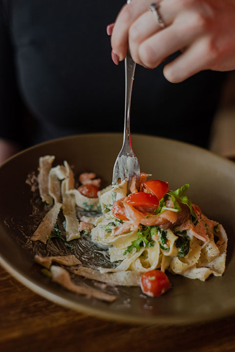 Pasta Tagliatelle con tomate cherry