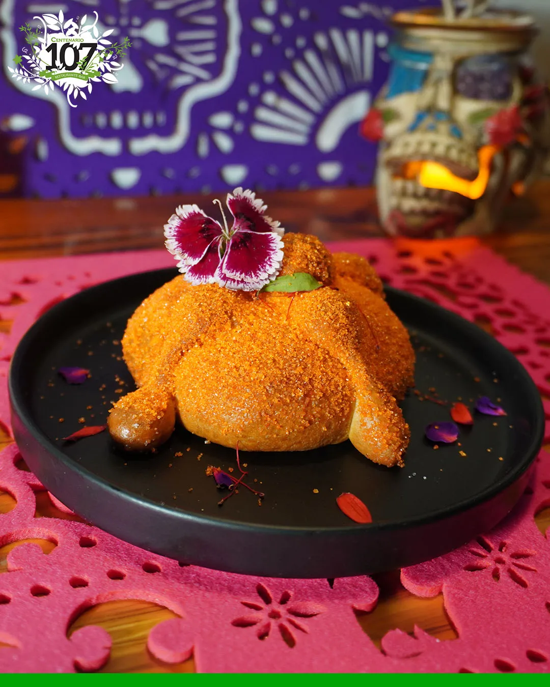 Pan de muerto de calabaza y nata